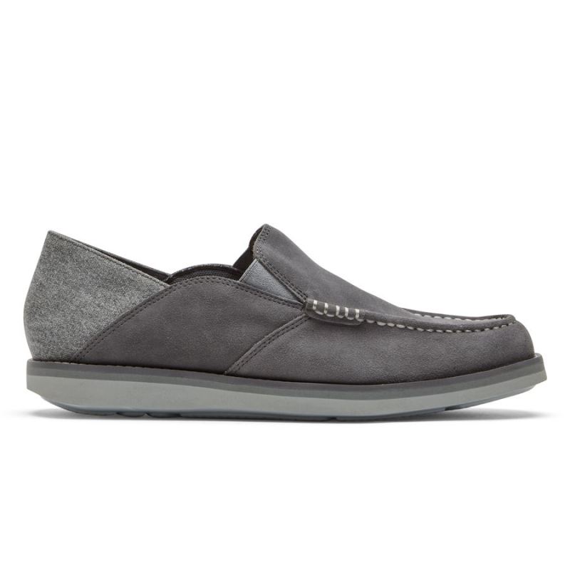 ROCKPORT - MEN'S TUCKER VENETIAN CRUSH BACK LOAFER-STEEL GREY