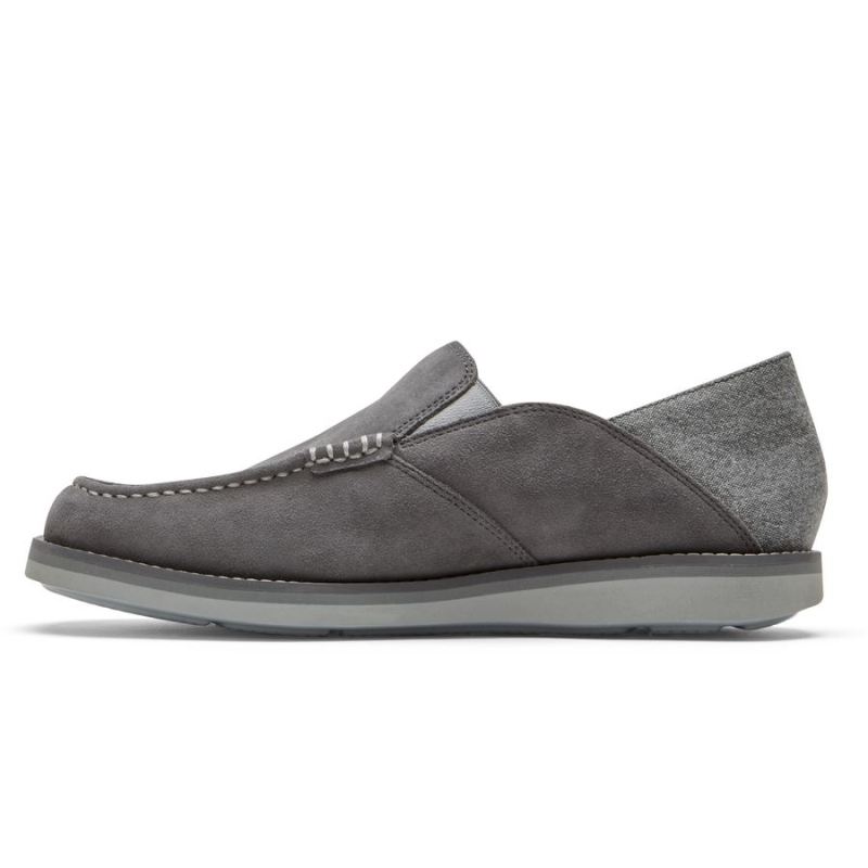 ROCKPORT - MEN'S TUCKER VENETIAN CRUSH BACK LOAFER-STEEL GREY