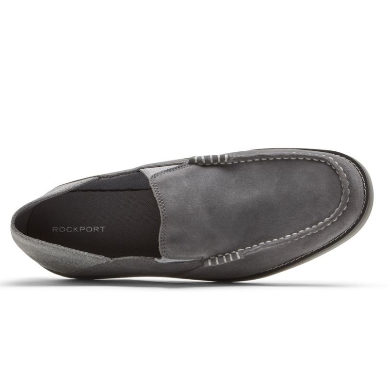 ROCKPORT - MEN'S TUCKER VENETIAN CRUSH BACK LOAFER-STEEL GREY