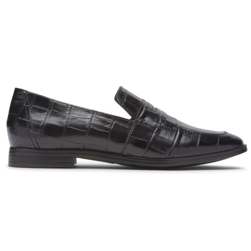 ROCKPORT - WOMEN'S PERPETUA PENNY LOAFER-BLACK CROC