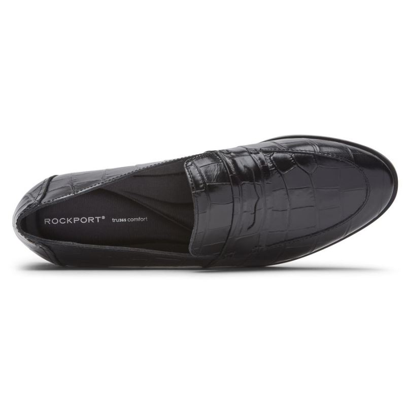 ROCKPORT - WOMEN'S PERPETUA PENNY LOAFER-BLACK CROC