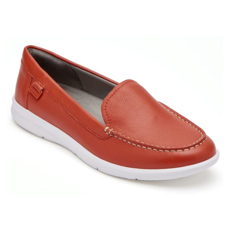 ROCKPORT - WOMEN'S AYVA WASHABLE LOAFER-SALSA RED WASHABLE LEATHER