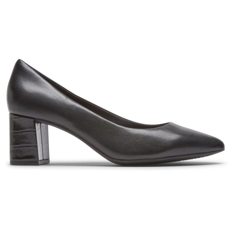 ROCKPORT - WOMEN'S TOTAL MOTION CAYLEEN HEEL-BLACK LEATHER CROCO