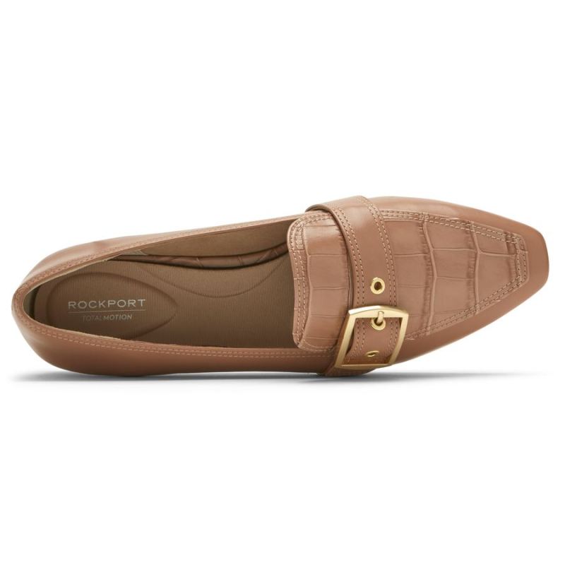 ROCKPORT - WOMEN'S TOTAL MOTION LAYLANI BUCKLE LOAFER-AU NATURAL LEATHER