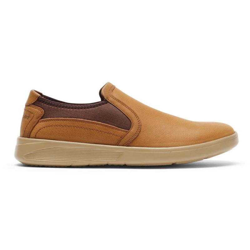 ROCKPORT - MEN'S CALDWELL TWIN GORE SLIP-ON-DESERT LEATHER