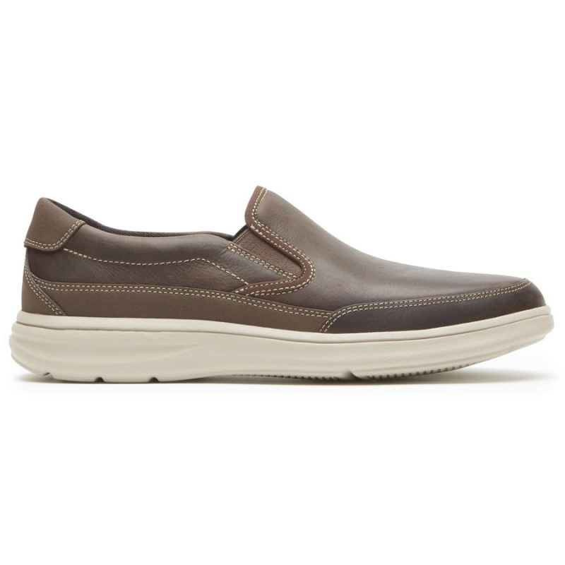 ROCKPORT - MEN'S BECKWITH SLIP-ON-BROWN LEATHER