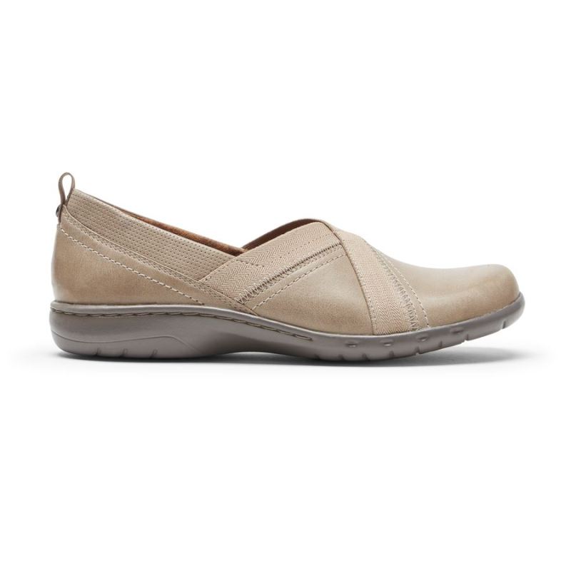 ROCKPORT - WOMEN'S COBB HILL PENFIELD SLIP-ON-STONE