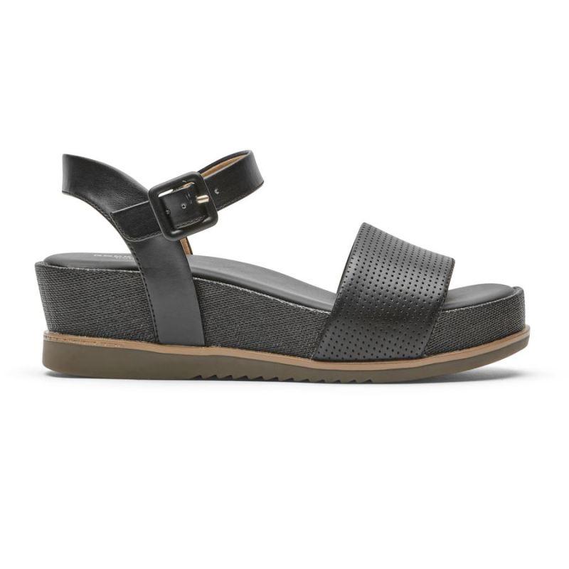 ROCKPORT - WOMEN'S DELANIE SANDAL-BLACK