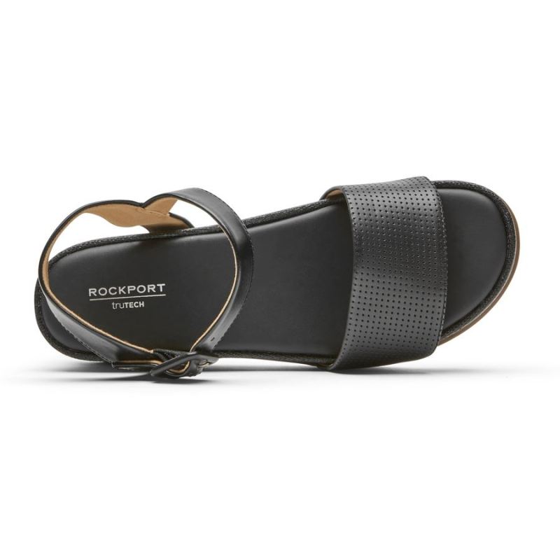 ROCKPORT - WOMEN'S DELANIE SANDAL-BLACK