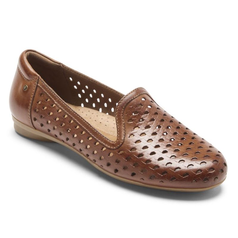 ROCKPORT - WOMEN'S COBB HILL MAIIKA WOVEN SLIP-ON-TAN LEATHER