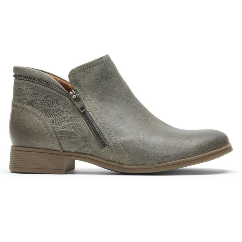 ROCKPORT - WOMEN'S COBB HILL CROSBIE BOOTIE-GREY GREEN