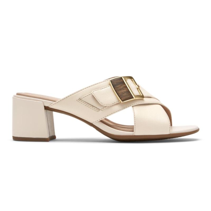 ROCKPORT - WOMEN'S TOTAL MOTION ALAINA BUCKLE SLIDE-VANILLA