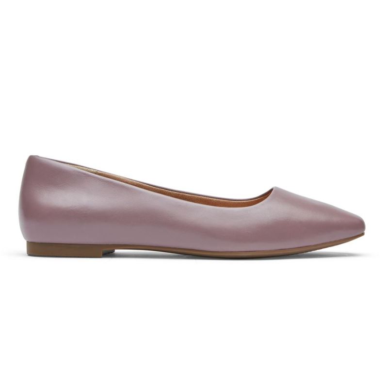 ROCKPORT - WOMEN'S TOTAL MOTION LAYLANI PLAIN BALLET FLAT-ELDERBERRY