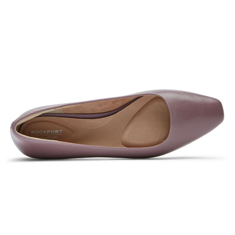 ROCKPORT - WOMEN'S TOTAL MOTION LAYLANI PLAIN BALLET FLAT-ELDERBERRY