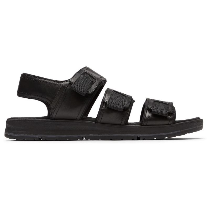 ROCKPORT - MEN'S LUCKY BAY DRESS 3-BAND SANDAL-BLACK