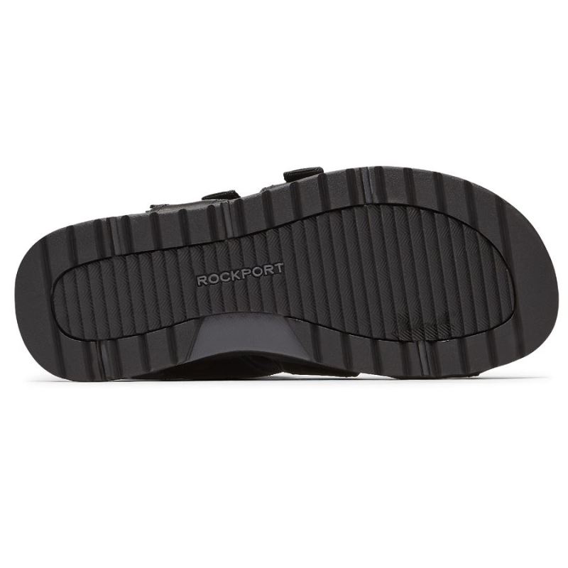 ROCKPORT - MEN'S LUCKY BAY DRESS 3-BAND SANDAL-BLACK