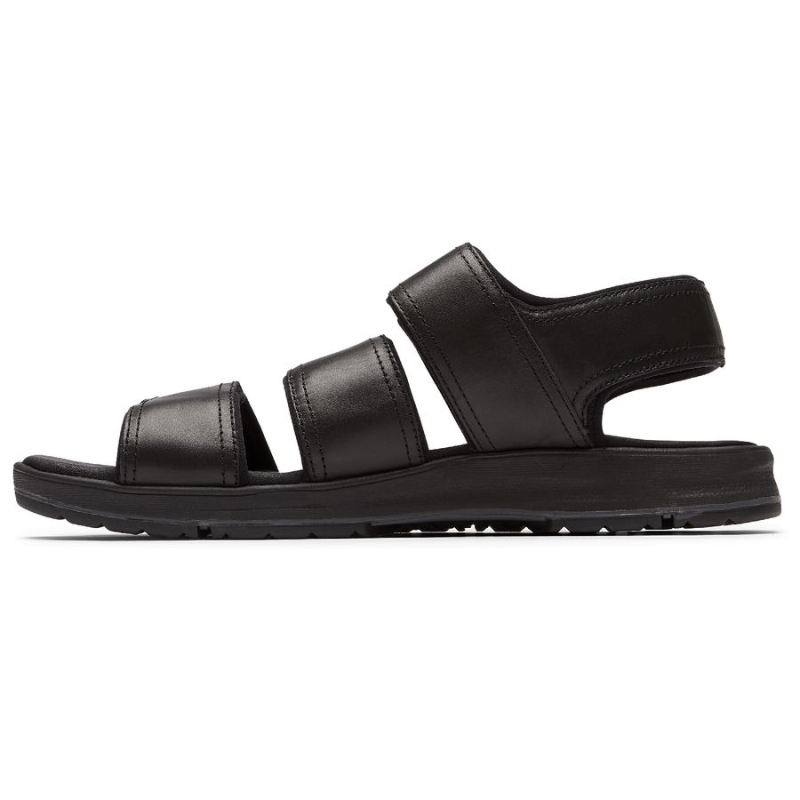 ROCKPORT - MEN'S LUCKY BAY DRESS 3-BAND SANDAL-BLACK