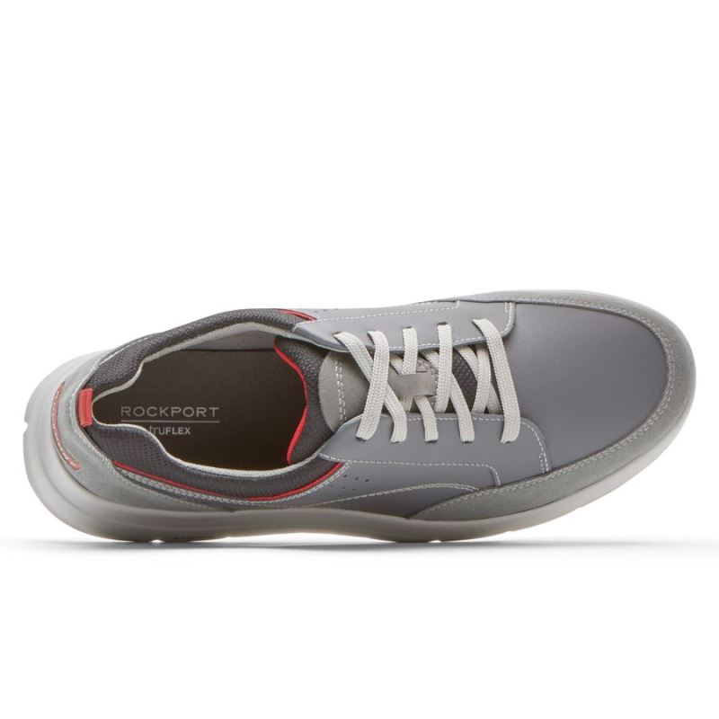 ROCKPORT - MEN'S TRUFLEX CAYDEN SNEAKER-STEEL GREY LEATHER/SUEDE