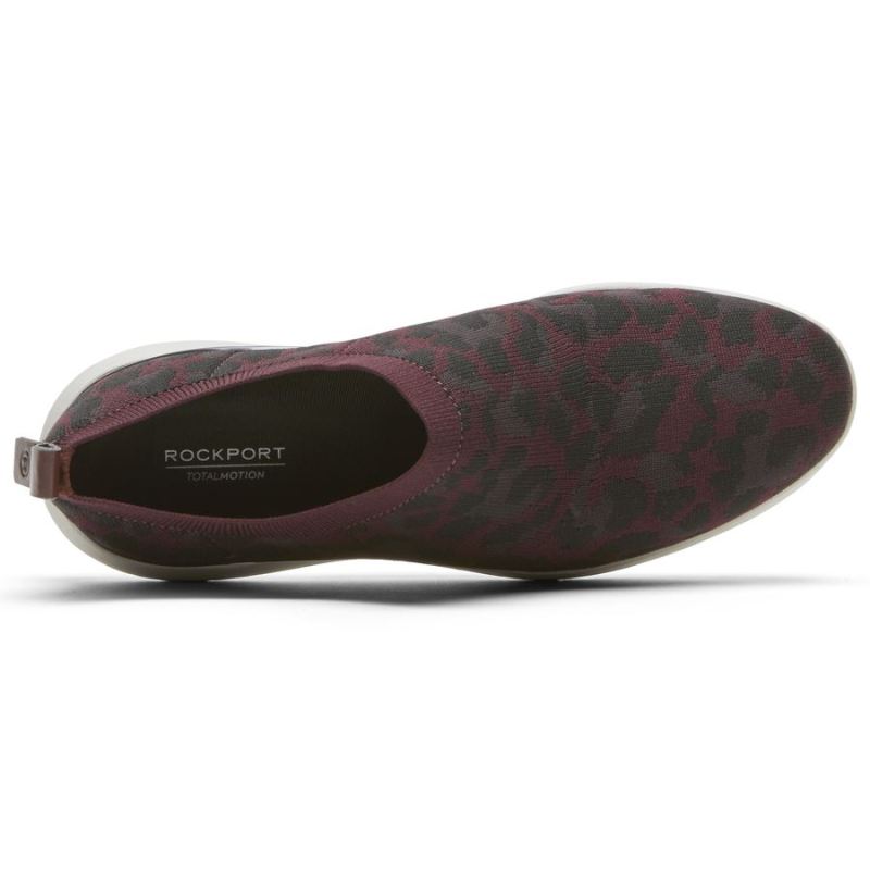 ROCKPORT - WOMEN'S TOTAL MOTION SPORT HIGH SLIP-ON-OXBLOOD LEOPARD