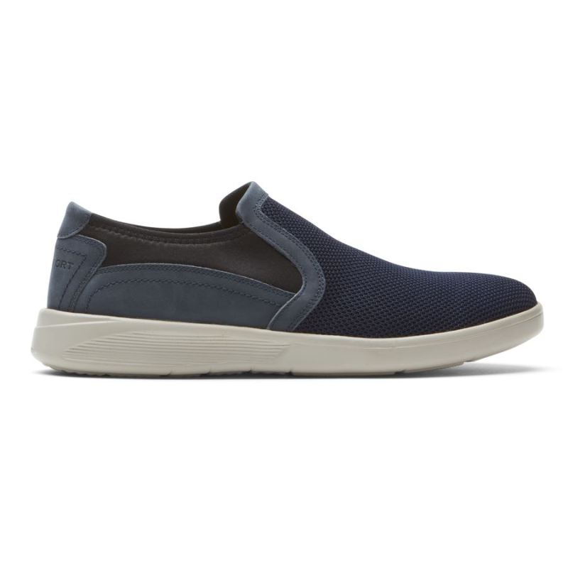 ROCKPORT - MEN'S CALDWELL TWIN GORE SLIP-ON-NAVY MESH LEATHER