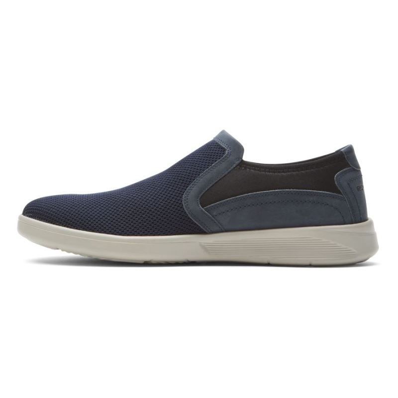 ROCKPORT - MEN'S CALDWELL TWIN GORE SLIP-ON-NAVY MESH LEATHER