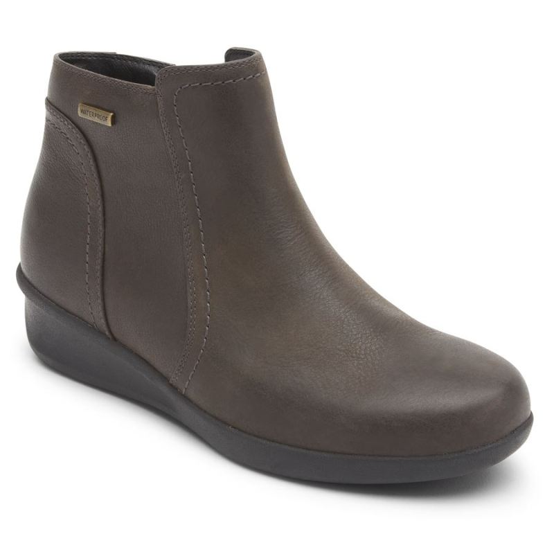 ROCKPORT - WOMEN'S FAIRLEE WATERPROOF ANKLE BOOT-CHOCOLATE BROWN