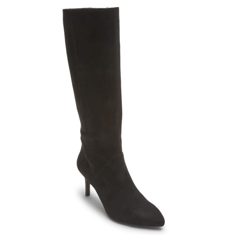 ROCKPORT - WOMEN'S TOTAL MOTION ARIAHNNA TALL BOOT-BLACK FAUX SUEDE