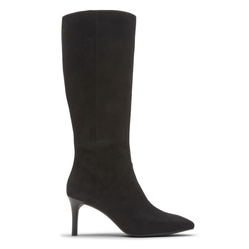 ROCKPORT - WOMEN'S TOTAL MOTION ARIAHNNA TALL BOOT-BLACK FAUX SUEDE