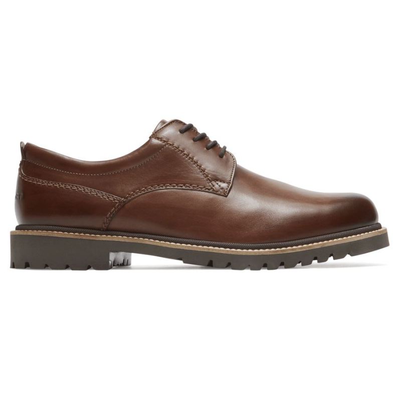 ROCKPORT - MEN'S MARSHALL PLAIN TOE OXFORD-DARK BROWN LEATHER