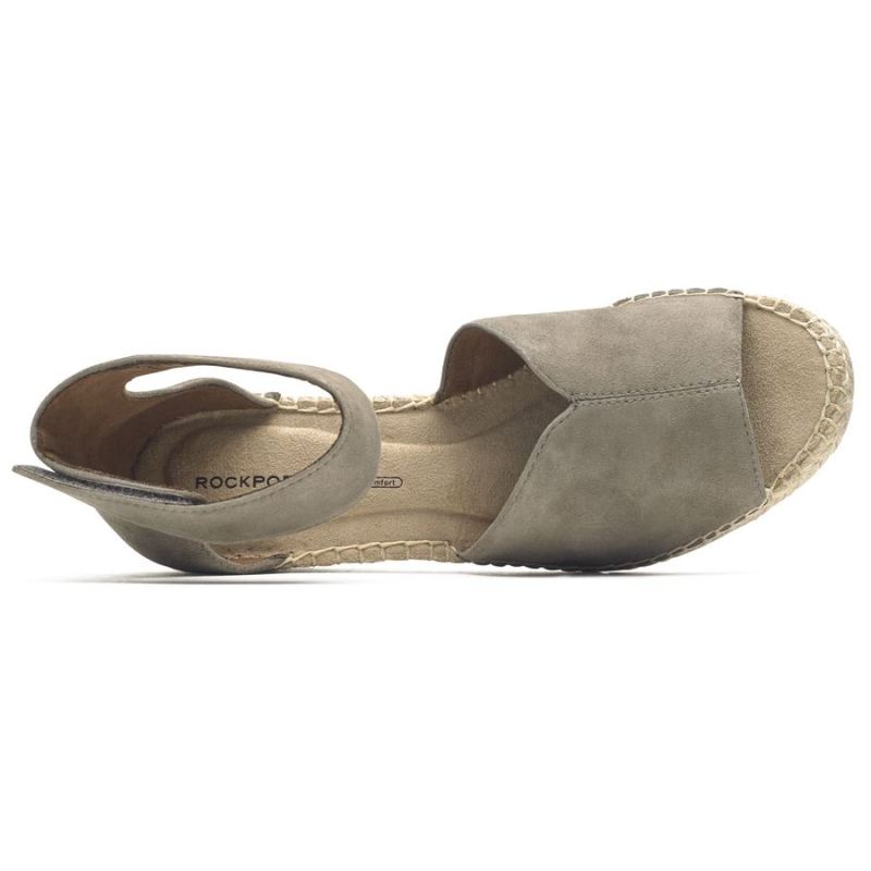 ROCKPORT - WOMEN'S MARAH PEEP TOE WEDGE SANDAL-TAUPE