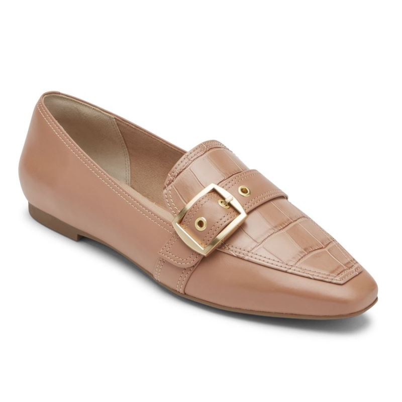 ROCKPORT - WOMEN'S TOTAL MOTION LAYLANI BUCKLE LOAFER-AU NATURAL LEATHER