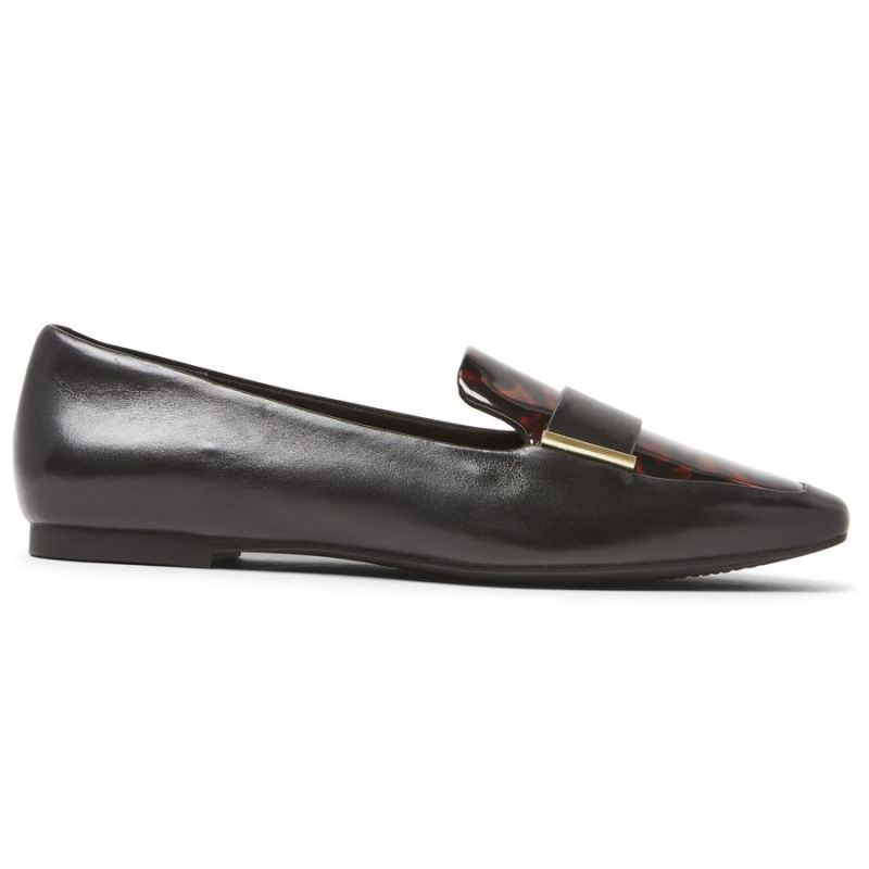 ROCKPORT - WOMEN'S TOTAL MOTION LAYLANI METAL ACCENT LOAFER-BLACK/TORTOISESHELL