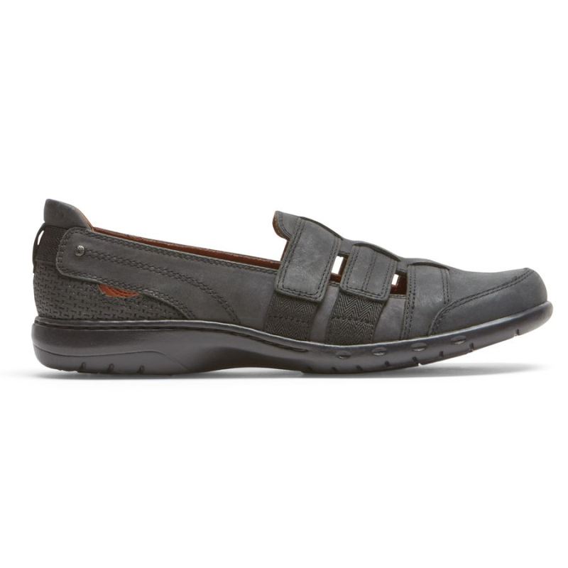 ROCKPORT - WOMEN'S COBB HILL PENFIELD STRAPPY SLIP-ON-BLACK