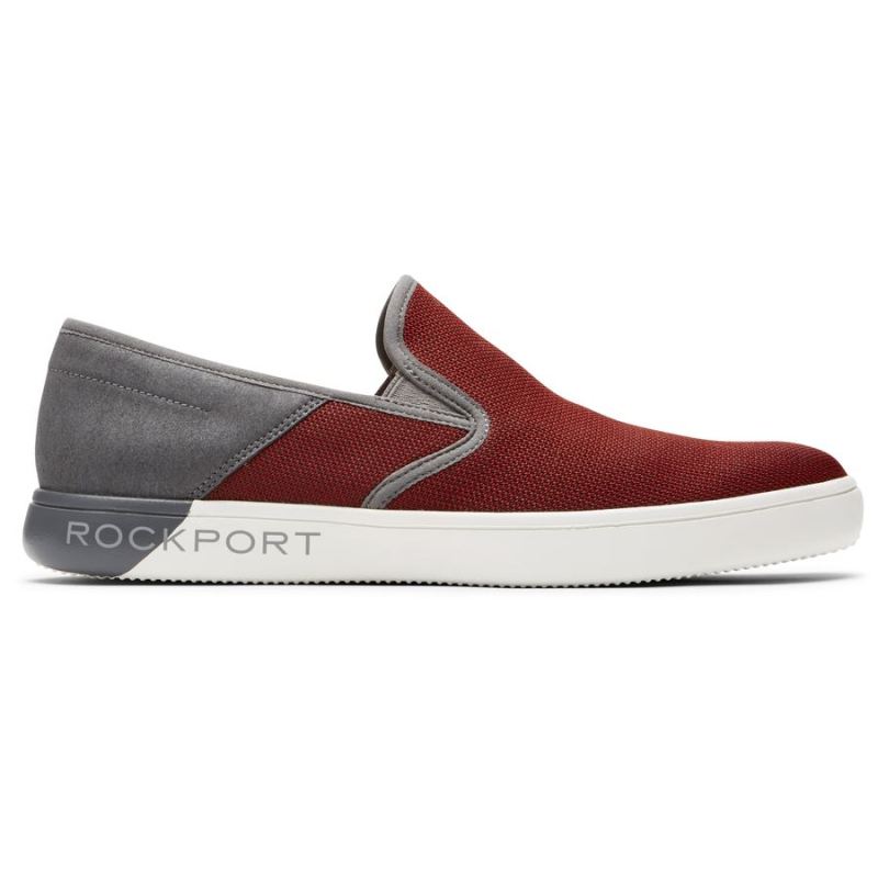 ROCKPORT - MEN'S COLLE SLIP-ON MESH SNEAKER-REDWOOD MULTI MESH