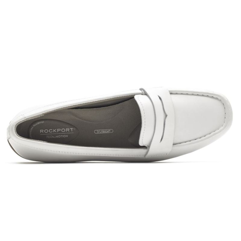 ROCKPORT - WOMEN'S TOTAL MOTION DRIVER PENNY LOAFER-WHITE