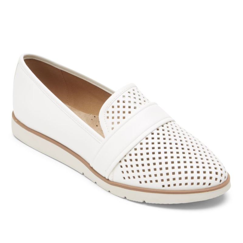 ROCKPORT - WOMEN'S STACIE PERFORATED LOAFER-WHITE