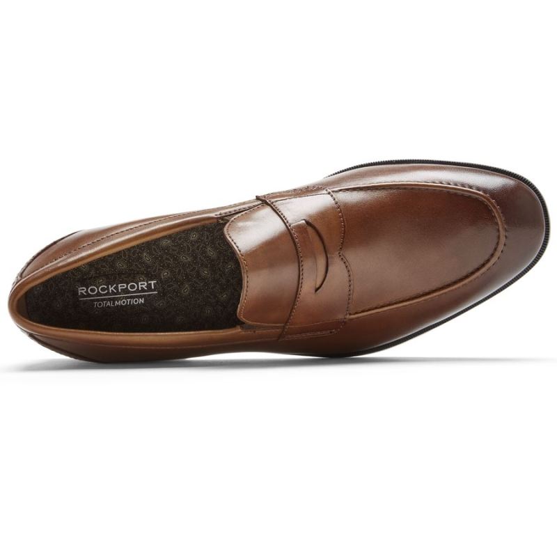 ROCKPORT - MEN'S TOTAL MOTION OFFICE PENNY LOAFER-BRITISH TAN