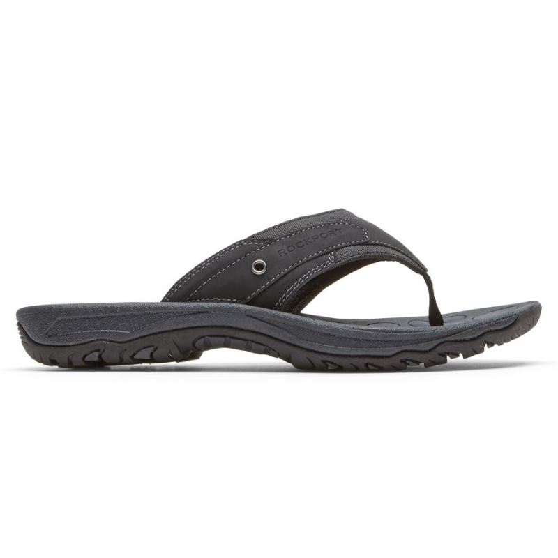 ROCKPORT - MEN'S HAYES THONG SANDAL-BLACK