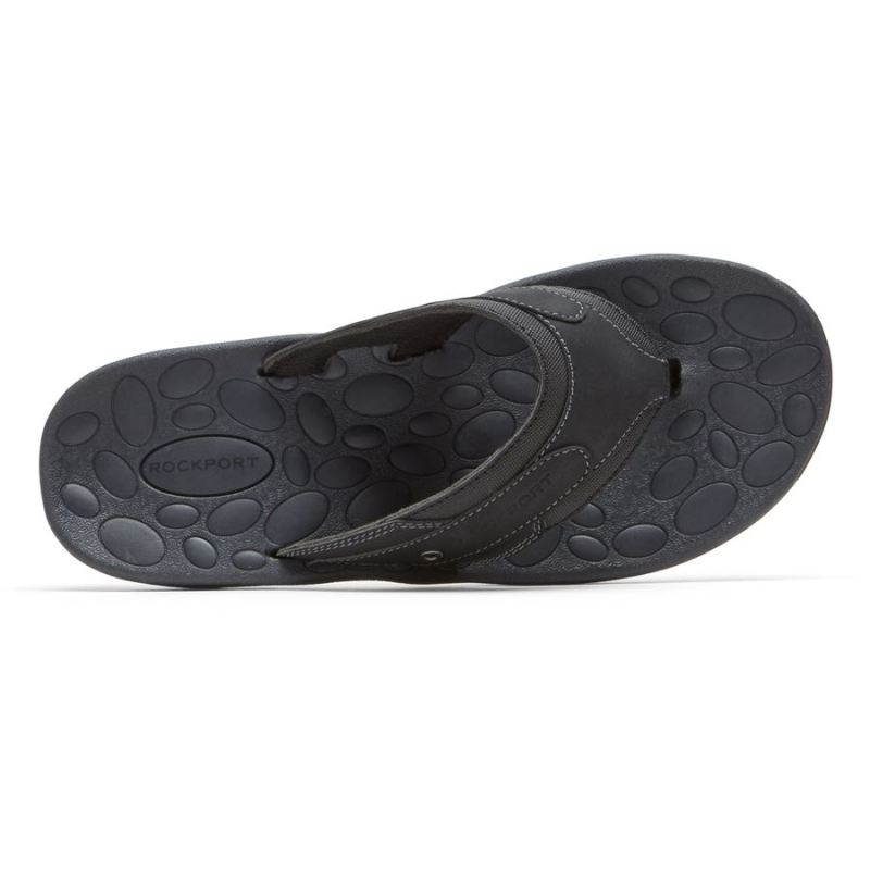 ROCKPORT - MEN'S HAYES THONG SANDAL-BLACK