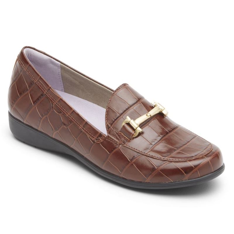 ROCKPORT - WOMEN'S ABBEY BIT LOAFER-BROWN CROC