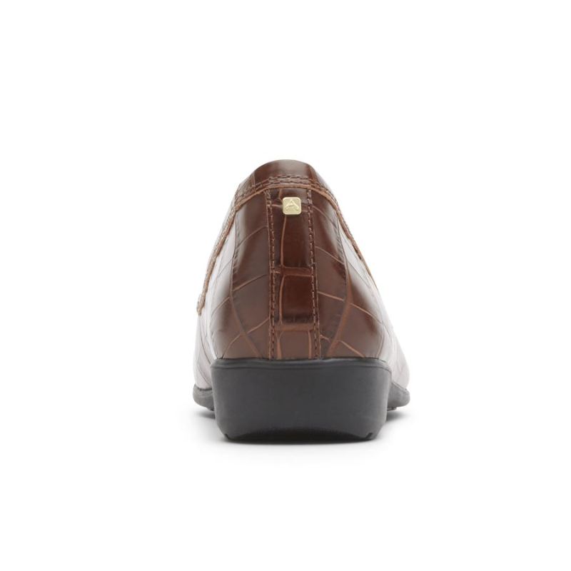 ROCKPORT - WOMEN'S ABBEY BIT LOAFER-BROWN CROC