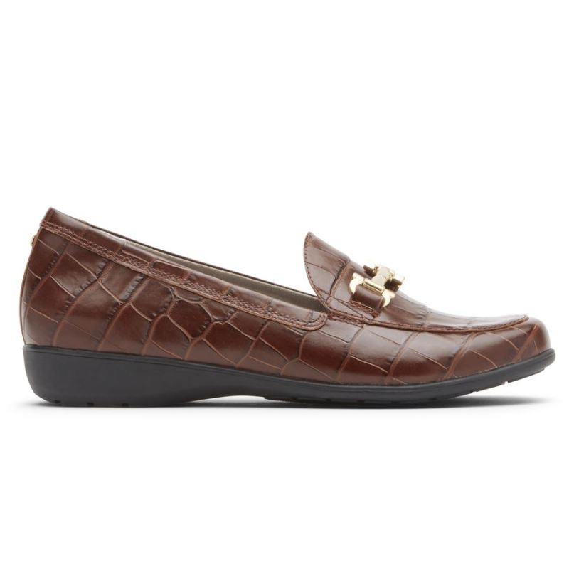 ROCKPORT - WOMEN'S ABBEY BIT LOAFER-BROWN CROC