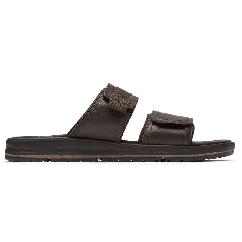 ROCKPORT - MEN'S LUCKY BAY DRESS SLIDE-BROWN