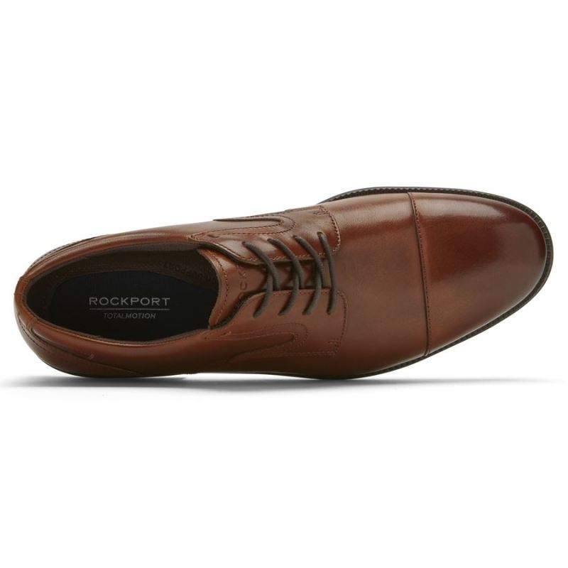 ROCKPORT - MEN'S TOTAL MOTION DRESSPORT CAP TOE OXFORD-TAN