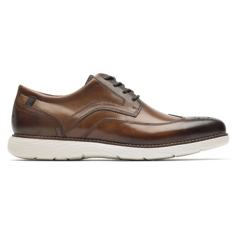 ROCKPORT - MEN'S GARETT WINGTIP OXFORD-COGNAC