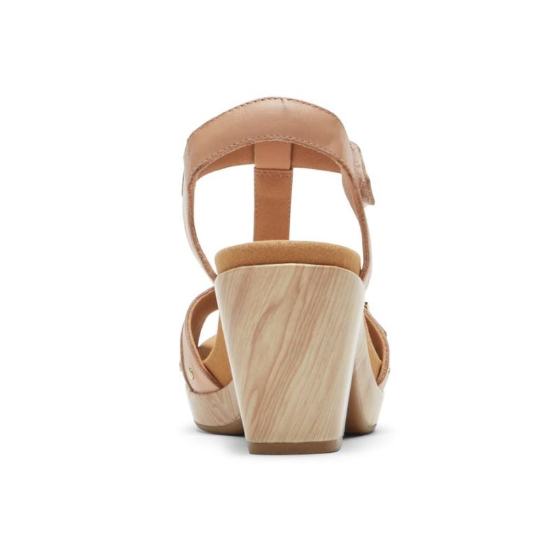 ROCKPORT - WOMEN'S VIVIANNE T-STRAP SANDAL-MACADAMIA