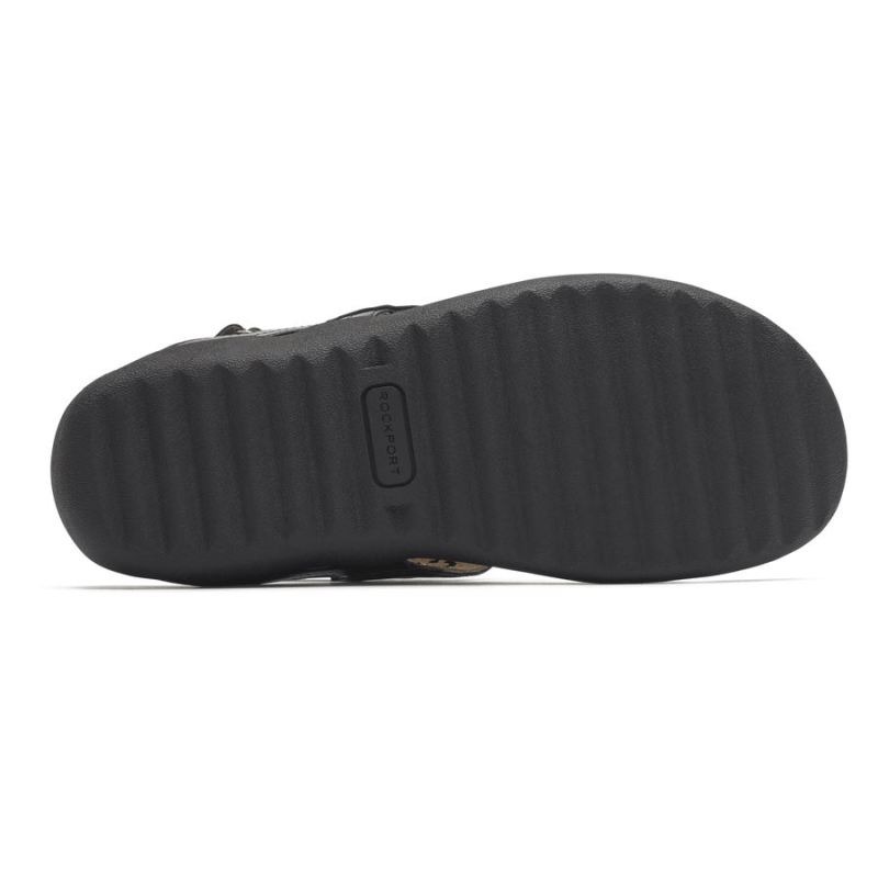 ROCKPORT - RIDGE CIRCLE CUTOUT THONG SANDAL-BLACK