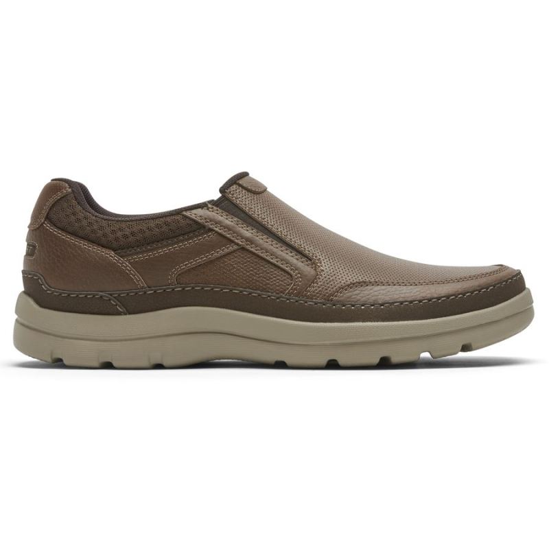 ROCKPORT - MEN'S GET YOUR KICKS MUDGUARD SLIP-ON-DEEP CHOCOLATE