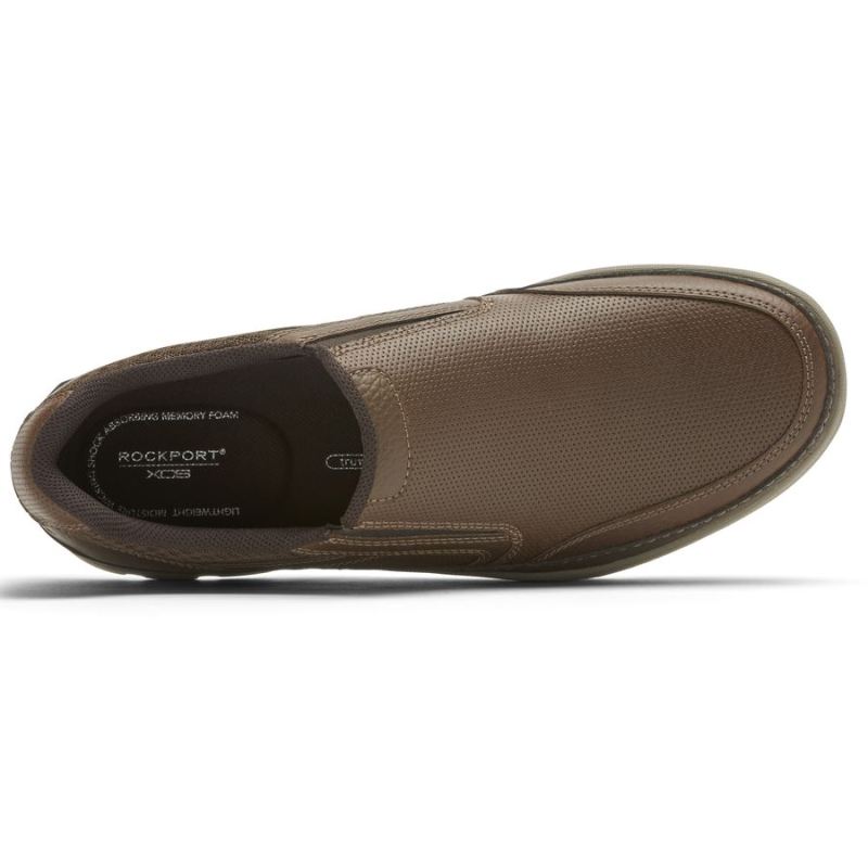 ROCKPORT - MEN'S GET YOUR KICKS MUDGUARD SLIP-ON-DEEP CHOCOLATE