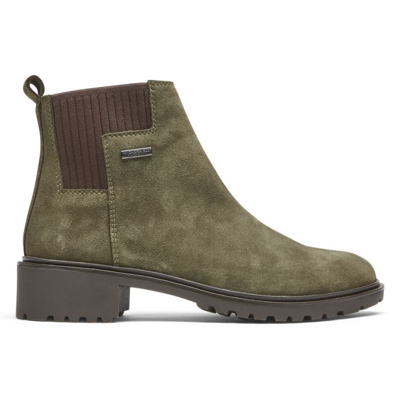 ROCKPORT - WOMEN'S RYLEIGH CHELSEA BOOT-WATERPROOF-DARK OLIVE